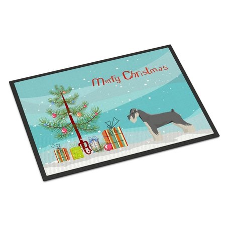 CAROLINES TREASURES 24 x 36 in. Schnauzer Christmas Tree Indoor or Outdoor Mat CK3559JMAT